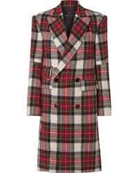 Double Boutonnage Manteau Lyst En R13 Kendall Tartan Laine À zwEgqqF