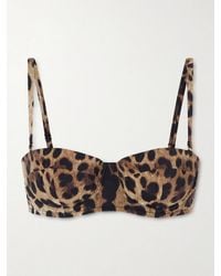 Dolce & Gabbana - Leopard-Print Balconette Bikini Top - Lyst