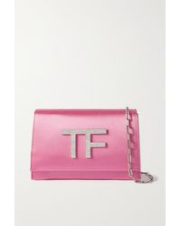 Tom Ford Disco Mini Schultertasche Aus Satin Mit Kristallen - Pink