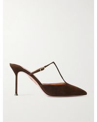Aquazzura - Sorbonne 85 Suede Mules - Lyst