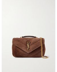 Saint Laurent - Loulou Mini Matelassé Suede Shoulder Bag - Lyst