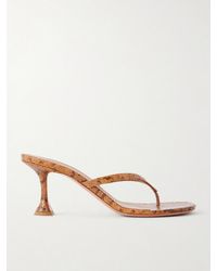 AMINA MUADDI - Juliette 70 Snake-Effect Leather Thong Sandals - Lyst