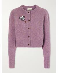 ALÉMAIS - Reggie Sequin-Embellished Mohair, Alpaca And Wool-Blend Cardigan - Lyst