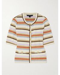 Veronica Beard - Brendan Striped Cotton-Blend Terry Cardigan - Lyst