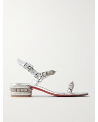 Christian Louboutin - Pyrasand 30 Sandalen Aus Leder Mit Spiegeleffekt Und Nieten - Lyst