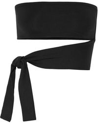 Eres Les Essentiels Poker Bank Bandeau-bikini-oberteil Mit Wickeleffekt - Schwarz