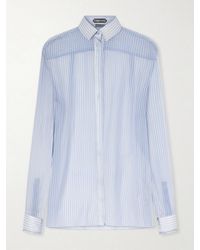 Tom Ford - Striped Silk-Chiffon Shirt - Lyst