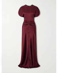 Victoria Beckham - Isabella Ruched Satin Gown - Lyst