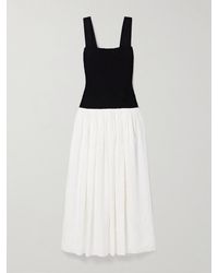 La Ligne - Stretch-Knit And Gathered Linen-Blend Midi Dress - Lyst