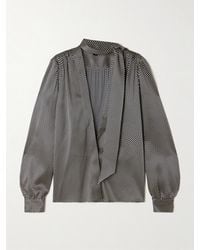 Tom Ford - Schluppenbluse Aus Satin Aus Einer Seidenmischung Mit Punkten - Lyst