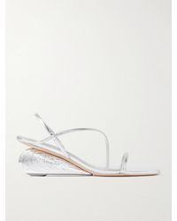 Jonathan Simkhai - Bridget Metallic Leather Wedge Sandals - Lyst
