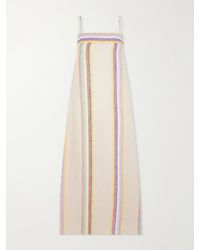 STAUD - Laura Striped Linen Maxi Dress - Lyst