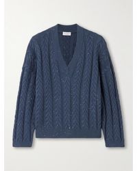 Brunello Cucinelli - Sequin-Embellished Cable-Knit Cotton-Blend Sweater - Lyst