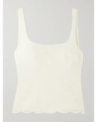 Posse - Cove Layered Embroidered Cotton-Tulle And Silk-Blend Top - Lyst