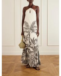 joya colonial tiered cotton poplin maxi dress ANDRES OTALORA Joya Colonial Tiered Cotton Poplin Maxi Dress in Blue