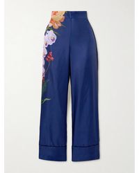 Borgo De Nor - Havana Hose Mit Weitem Bein Aus Seiden-Twill Mit Blumenprint - Lyst