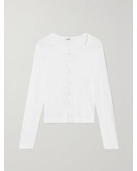 Leset - Cardigan Aus Baumwoll-Jersey Mit Pointelle-Details - Lyst