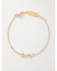 Saint Laurent - Cassandre Goldfarbenes Armband Mit Kristallen - Lyst