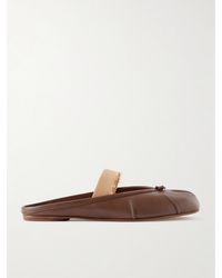 Maison Margiela - Tabi Pantoletten Mit Geteilter Kappe Aus Leder Mit Fransen - Lyst