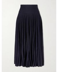 Alaïa - Textured Knitted Midi Skirt - Lyst