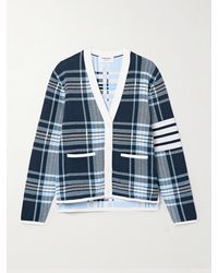 Thom Browne - Cardigan Aus Kariertem Jacquard Aus Einer Baumwollmischung - Lyst