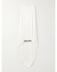 Loewe - Embellished Asymmetric Draped Silk-Jersey Halterneck Dress - Lyst