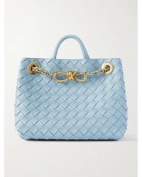 Bottega Veneta - Andiamo With Chain Small Intrecciato Leather Shoulder Bag - Lyst