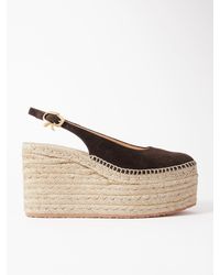 Gianvito Rossi - 110 Suede Slingback Platform Espadrilles - Lyst