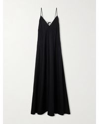 Another Tomorrow - Knotted Paneled Linen Maxi Dress - Lyst
