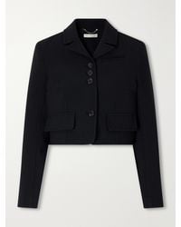 Emilia Wickstead - Chapel Cropped Birdseye Suiting Jacket - Lyst