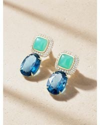 Octavia Elizabeth - 18-Karat, Topaz, Chrysoprase And Diamond Earrings - Lyst