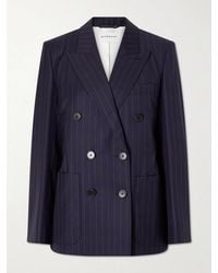 Givenchy - Pinstripe Double-Breasted Wool Blazer - Lyst