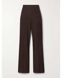 Ferragamo - Hose Mit Geradem Bein Aus Wolle Mit Falten - Lyst
