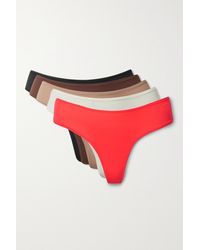 Skims Set Of Five Fits Everybody Thongs - Red