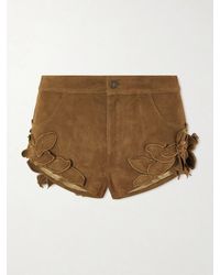 Isabel Marant - Kevana Embroidered Suede Shorts - Lyst