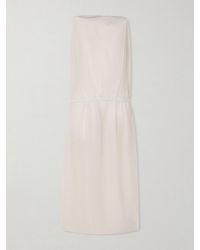 KHAITE - Tia Cotton And Silk-Blend Midi Dress - Lyst