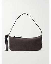 Bottega Veneta - Nodo Intrecciato Leather-Trimmed Suede Shoulder Bag - Lyst