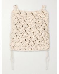 Balmain - Cropped Crochet Cotton Top - Lyst
