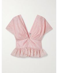 Sea - Florence Oberteil Aus Cloqué Mit Raffungen Und Schößchen - Lyst