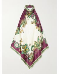 ALÉMAIS - Ruthie Floral-Print Satin-Jacquard Halterneck Top - Lyst