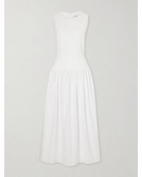 Loulou de Saison - Ama Gathered Striped Cotton Maxi Dress - Lyst