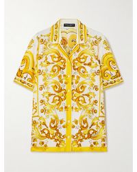 Dolce & Gabbana - Maiolica Floral-Print Silk-Twill Shirt - Lyst