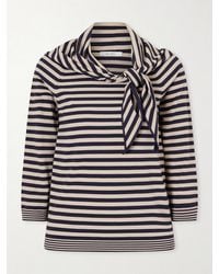 Max Mara - Tie-Detailed Striped Jersey Sweater - Lyst