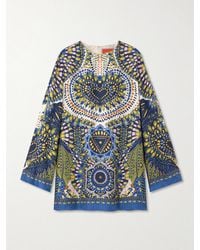La DoubleJ - Supreme Swing Printed Silk-Twill Mini Dress - Lyst