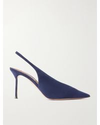 Aquazzura - Voltaire 85 Suede Slingback Pumps - Lyst