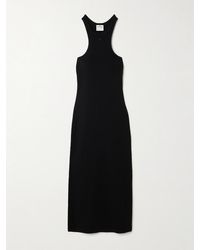Courreges - Robe Midi En Jersey De Coton Côtelé À Broderie - Lyst