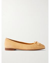 Manolo Blahnik - Veralli Bow-Detailed Suede Ballet Flats - Lyst