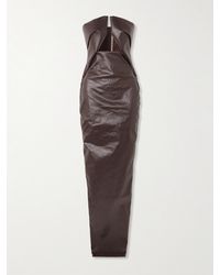 Rick Owens - Robe Du Soir Bustier En Jean Enduit À Découpe - Lyst
