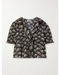 Doen - Henri Ruffled Pintucked Floral-Print Organic Cotton-Voile Top - Lyst