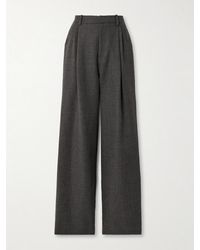 LIBEROWE - The Vanguard Annie Pleated Wool Wide-Leg Pants - Lyst